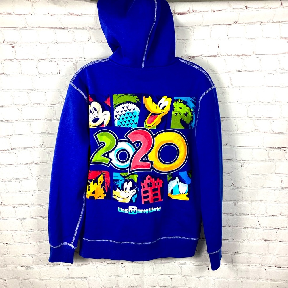 Disney Parks 2020 Full Zip Fleece Jacket Size Small Mickey Pluto Donald Goofy